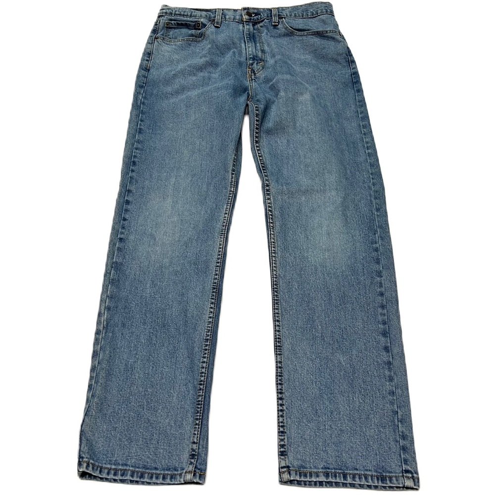 Levis 505 Jeans Mens 34x32 Regular Fit Straight Leg Medium Wash Denim Classic